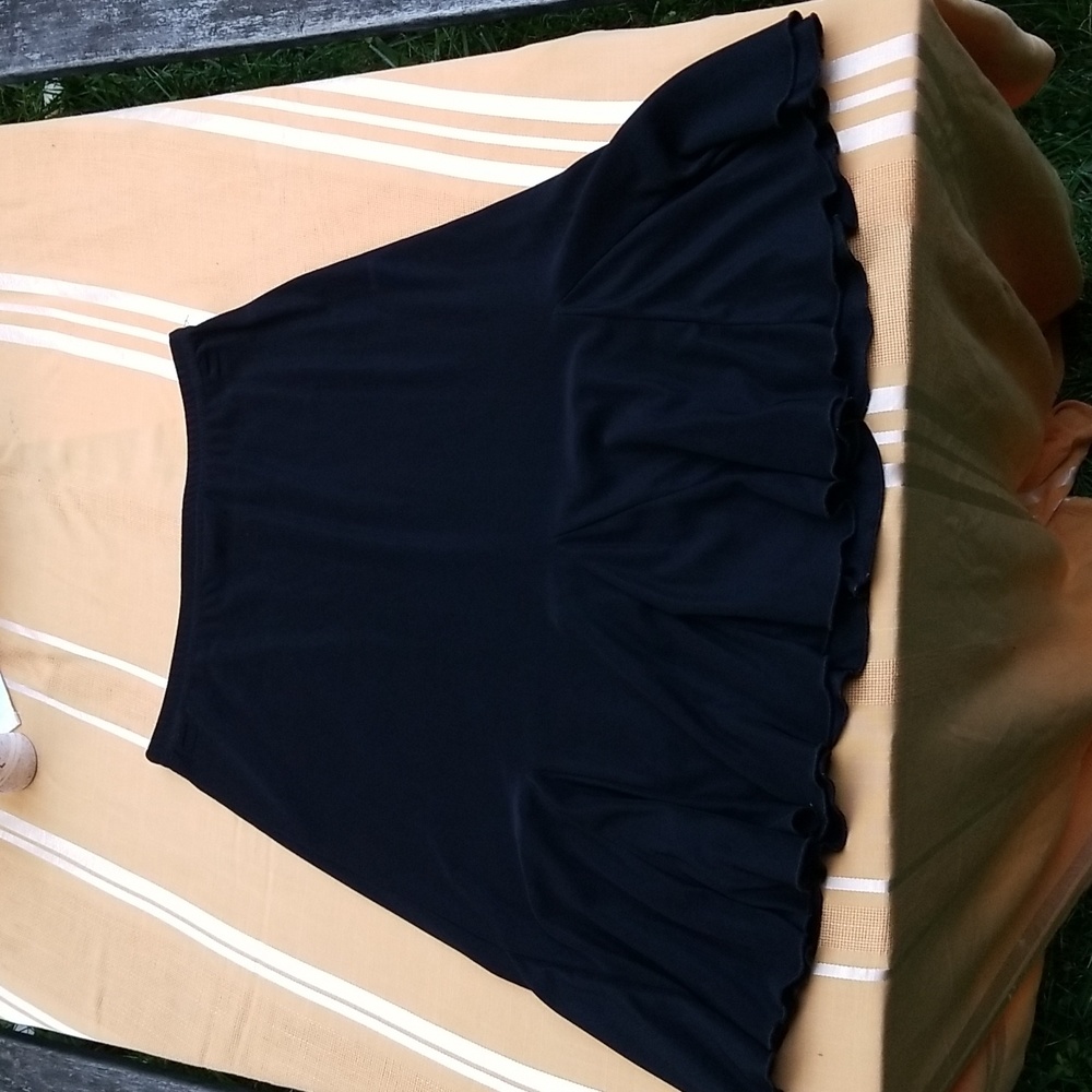 Black Skirt with Bottom Gussets